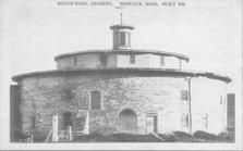 SA1665 - View of the round barn built in 1826. Identified on the front., Winterthur Shaker Photograph and Post Card Collection 1851 to 1921c